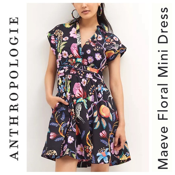 Maeve Dresses & Skirts - ANTHROPOLOGIE MAEVE Darling Floral Mini Dress Sz: M
